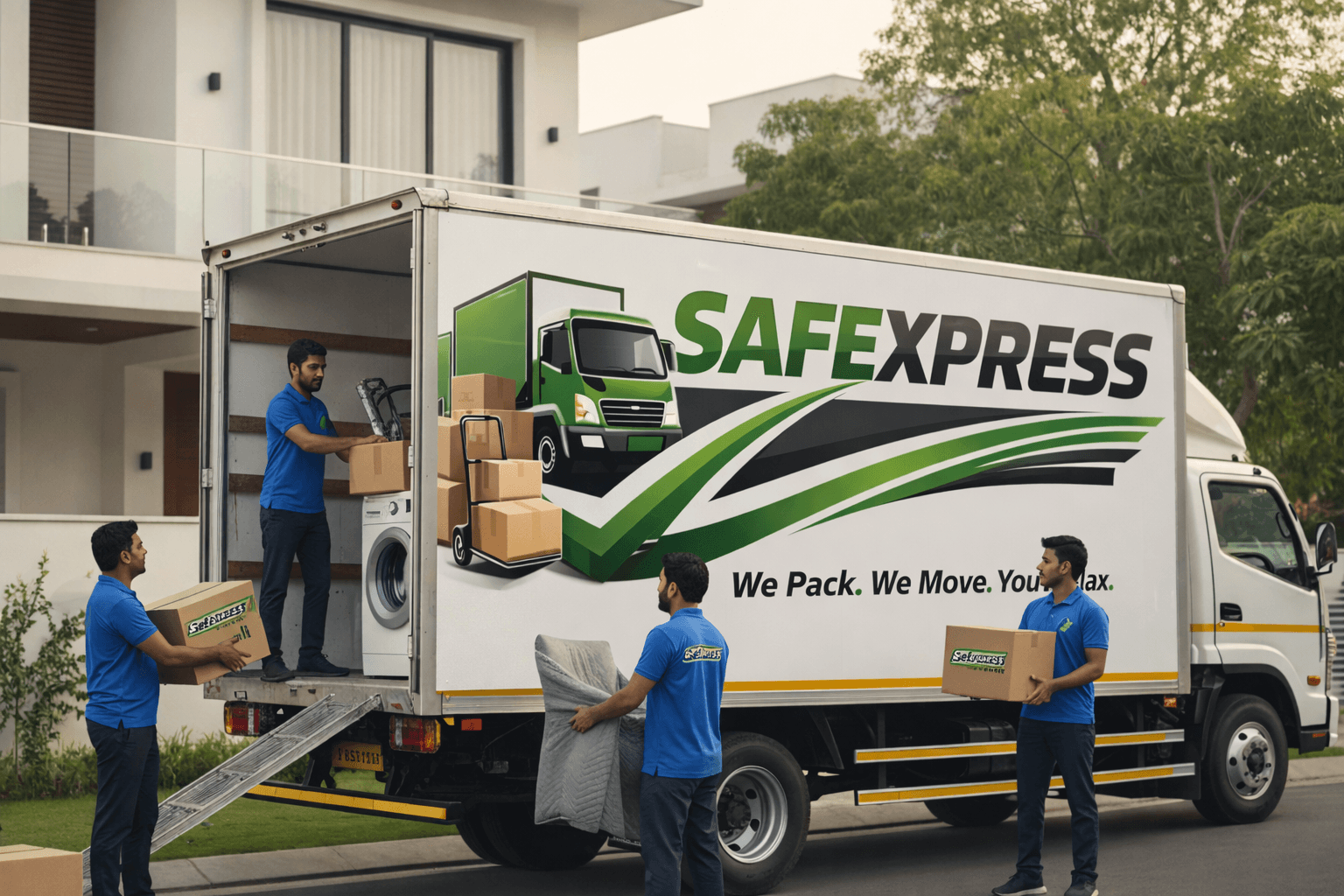 Safexpress relocation and moving service vehicle