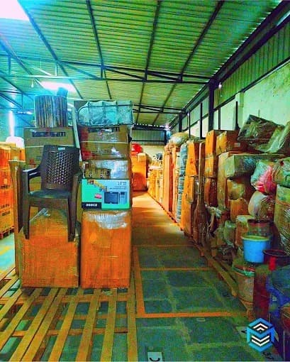 Two-wheeler parked in a covered storage bay