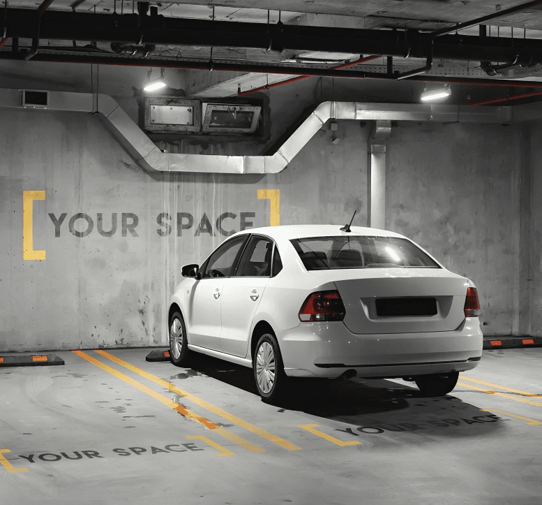 Covered car storage space